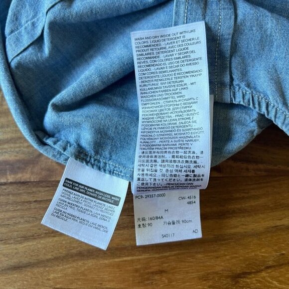 Levi’s Shelby Blue Chambray Button Front Tank Top Romper - Picture 9 of 10